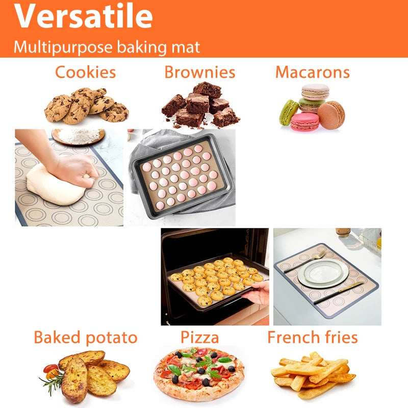 1PC Silicone Baking Mat for Oven, Reusable Non Stick Heat Resistant Bakeware Liner