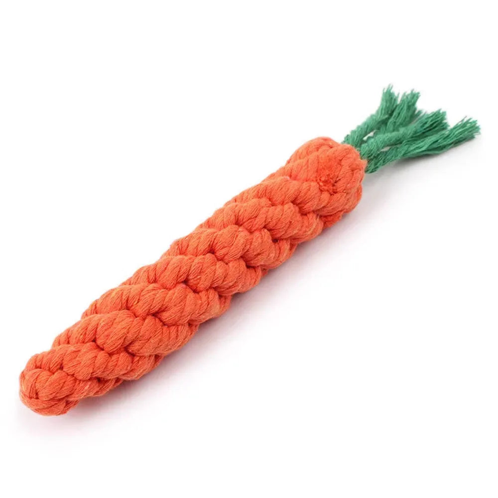 1Pcs Carrot Pet Dog Bite Chewable Braided Durable Cotton Rope