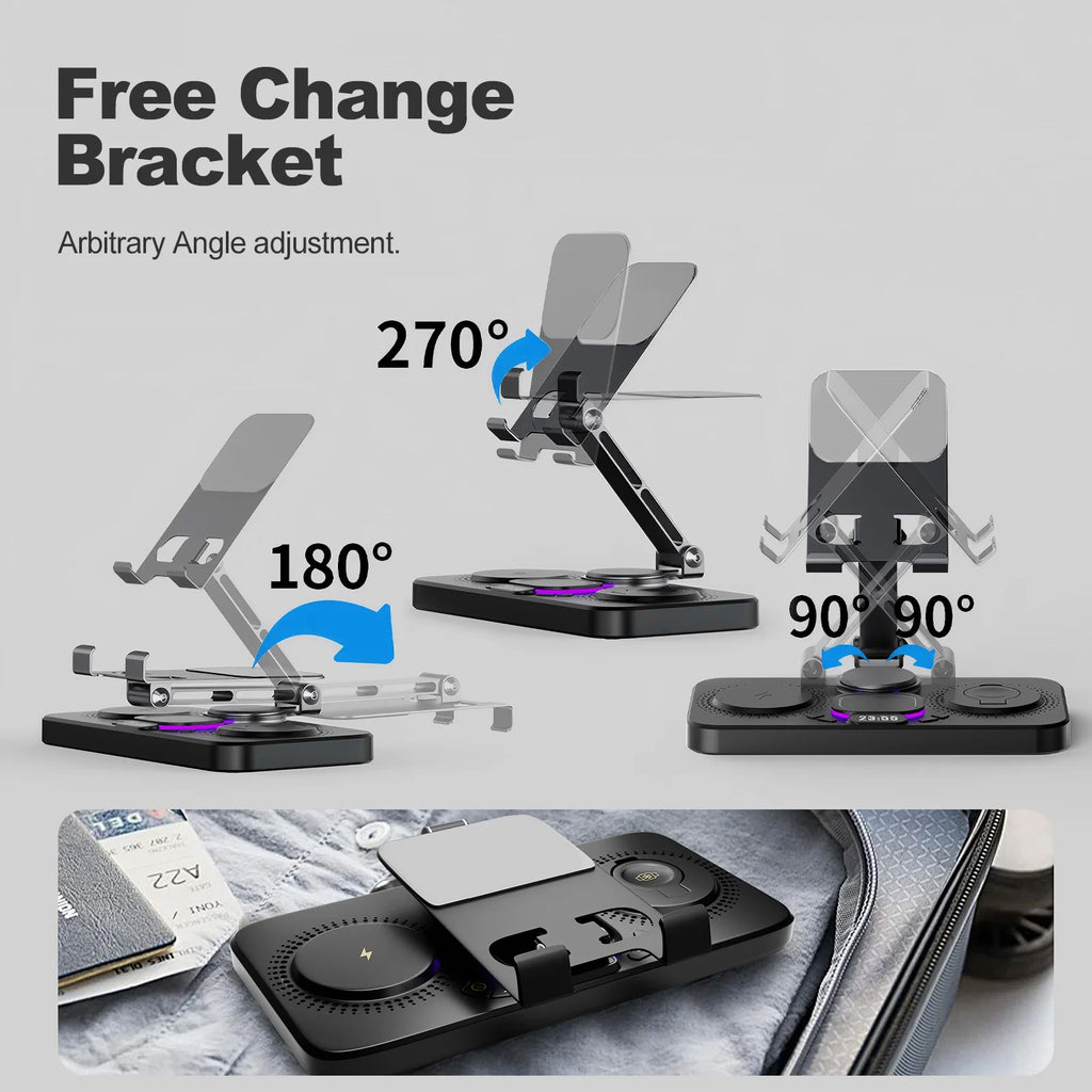 7 in 1 Wireless Fast Charging Station and Night Lamp Clock