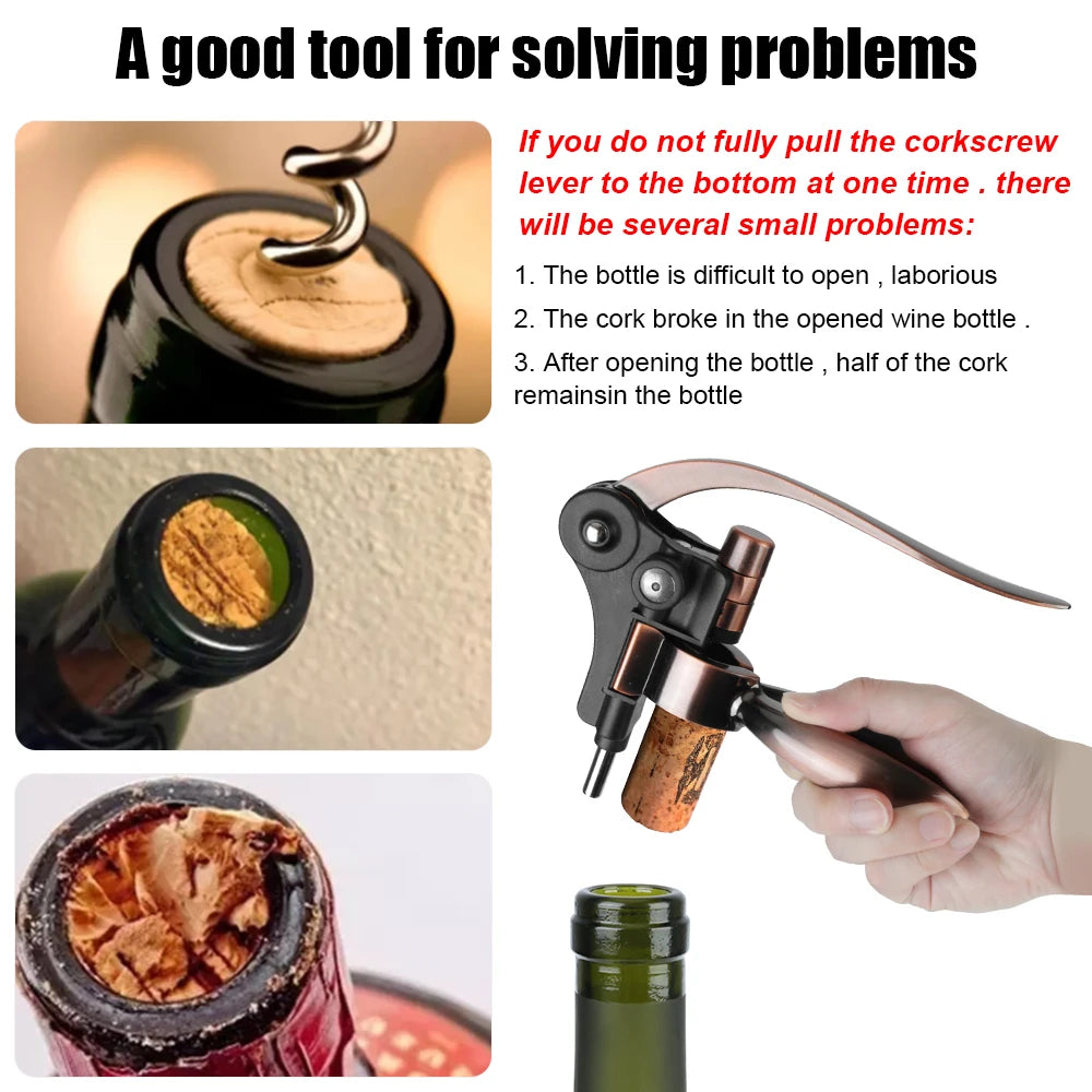 Kitchen Tools Zinc Alloy Rabbit-Shaped Bar Lever Corkscrew Wine Opener Bottle Opener
