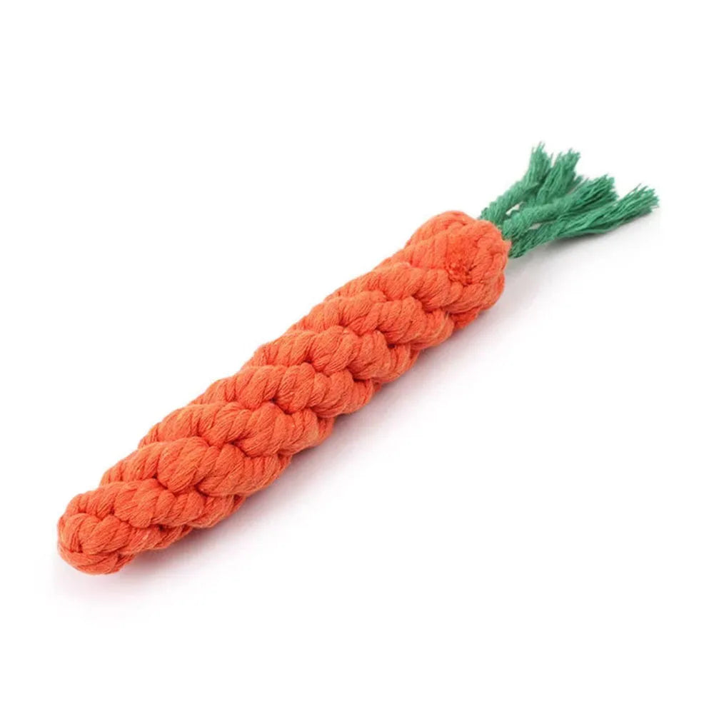 1Pcs Carrot Pet Dog Bite Chewable Braided Durable Cotton Rope