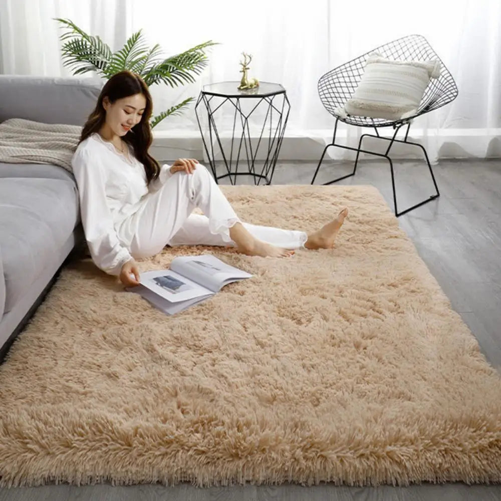 Tie-Dye Plush Carpet Non-Slip Multi-Room Decoration Soft Fluffy Home Mat