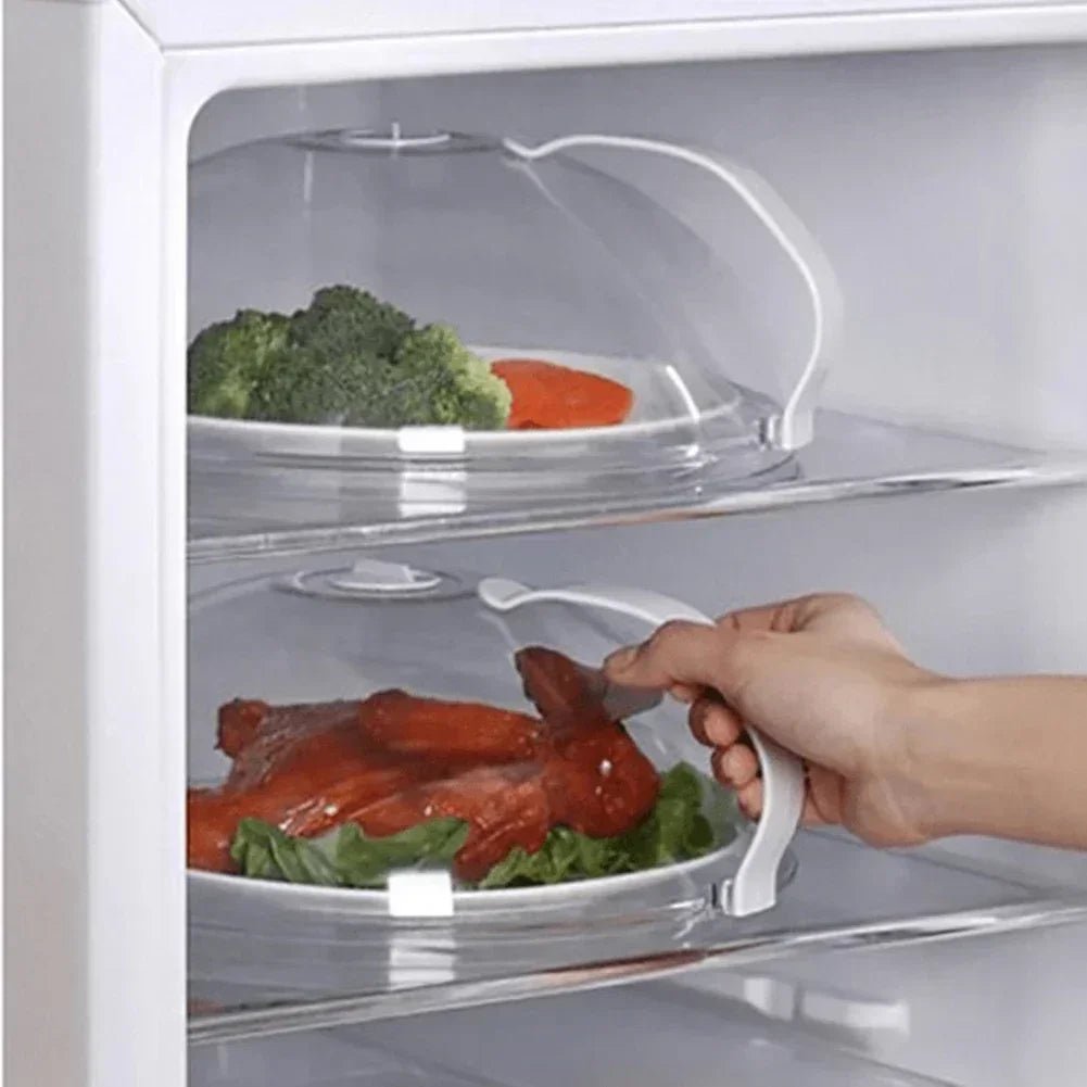 Microwave Food Splash Guard High Temperature Resistant Food Heating Cover with Steam Vent and Handle With Transparent Plate Cover - Lovies Kitchenwares