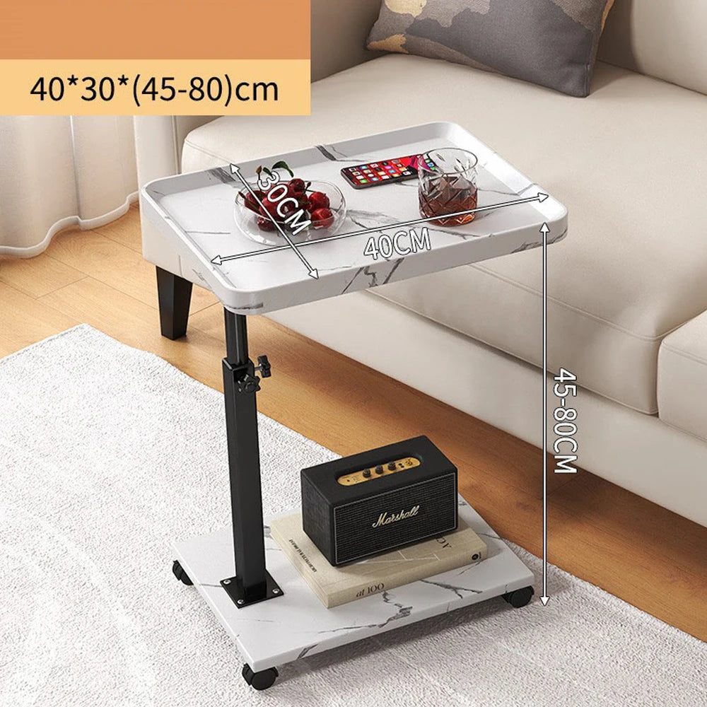 Adjustable Rolling Cart Multi-Purpose Table Tray