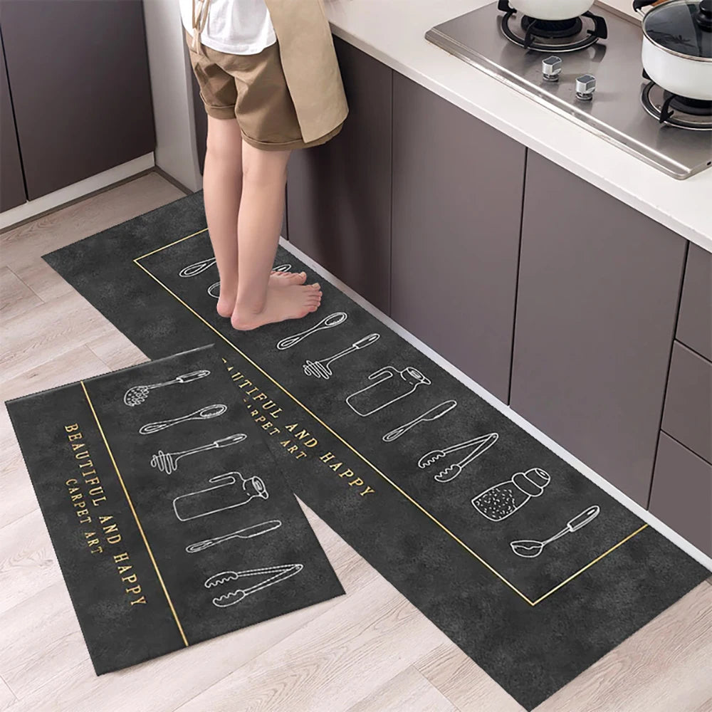 Kitchen Floor Mat Soft Washable Anti-Slip Carpet