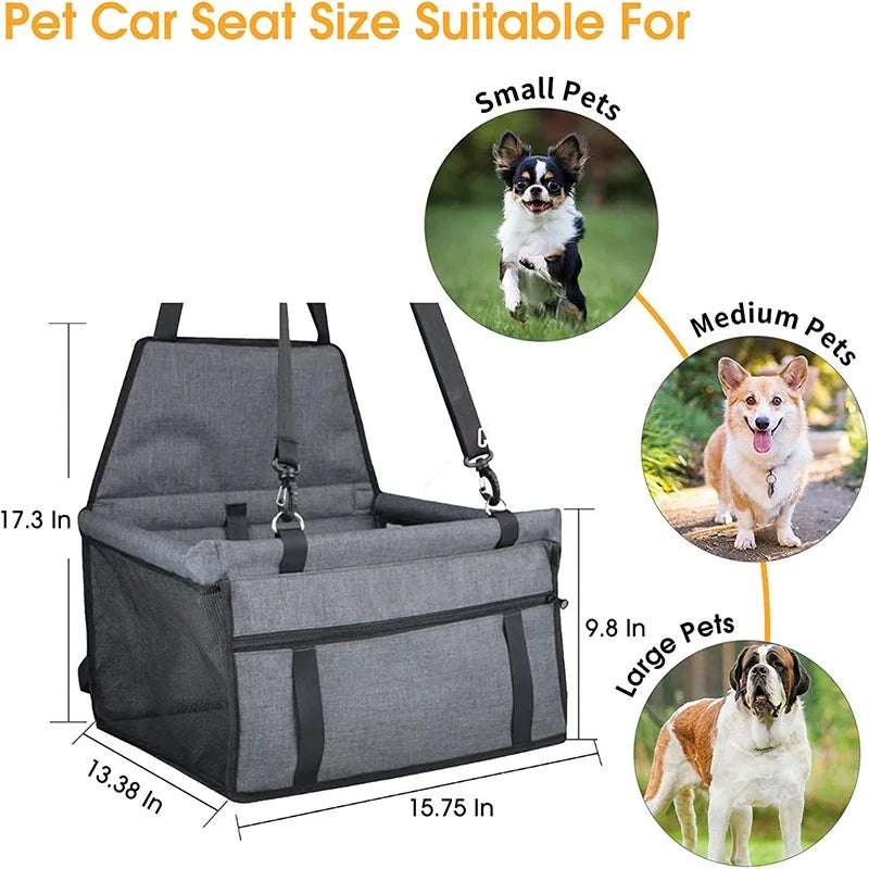 Travel Pet Car Seat Cover Foldable Hammock, Pet Harness & Bag Basket