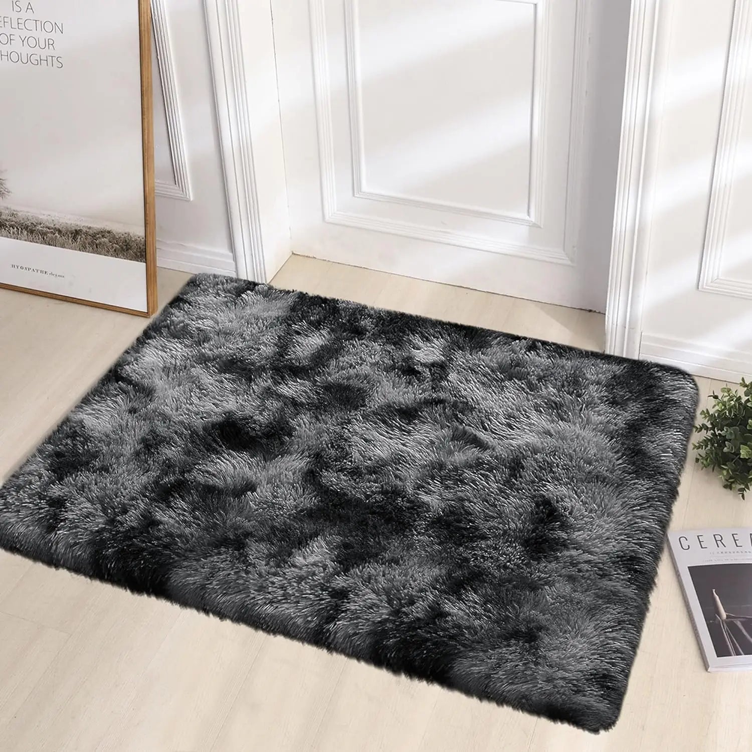 Silk Wool Rugs Multi-Room Tie-Dye Non-Slip Washable Carpet Mats