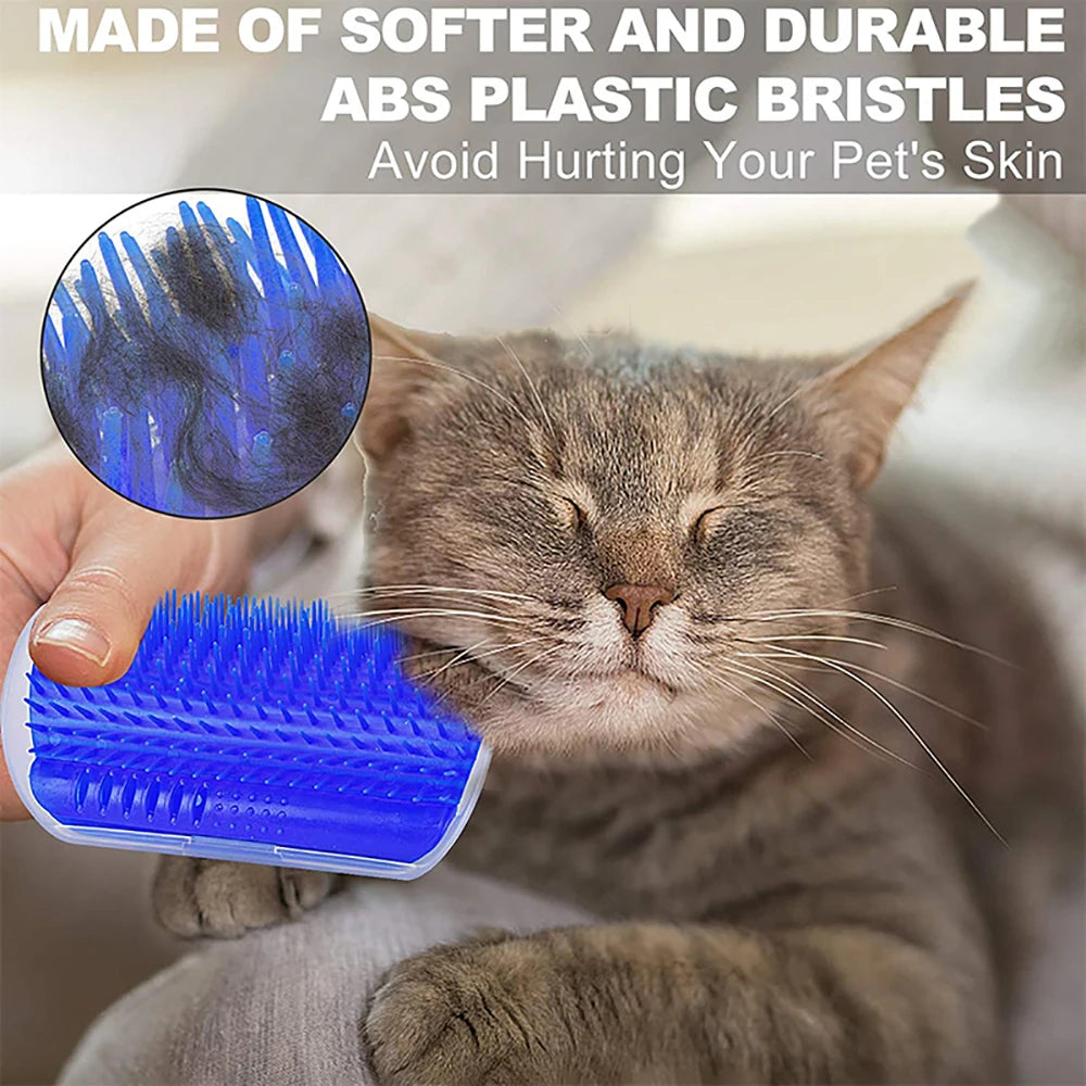 Massage Pet Cat Brush Corner Scraper Hair Remover With Removable Scratcher Comb