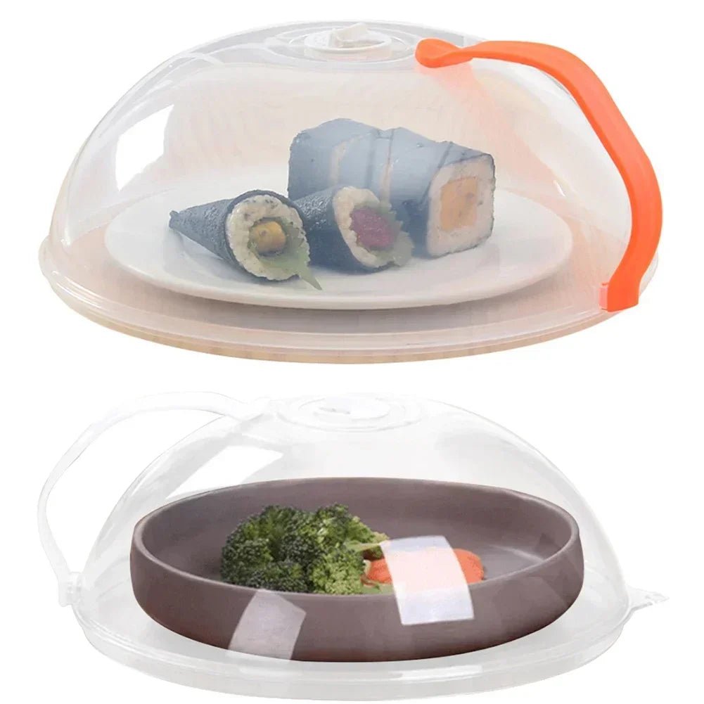 Microwave Food Splash Guard High Temperature Resistant Food Heating Cover with Steam Vent and Handle With Transparent Plate Cover - Lovies Kitchenwares