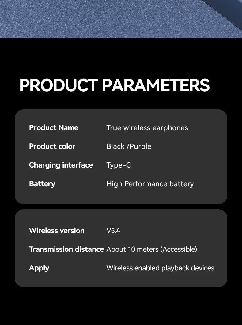 Touch Screen Wireless Bluetooth Earphone 144 Languages Real-Time Translation Headphones HiFi Audio Earbuds