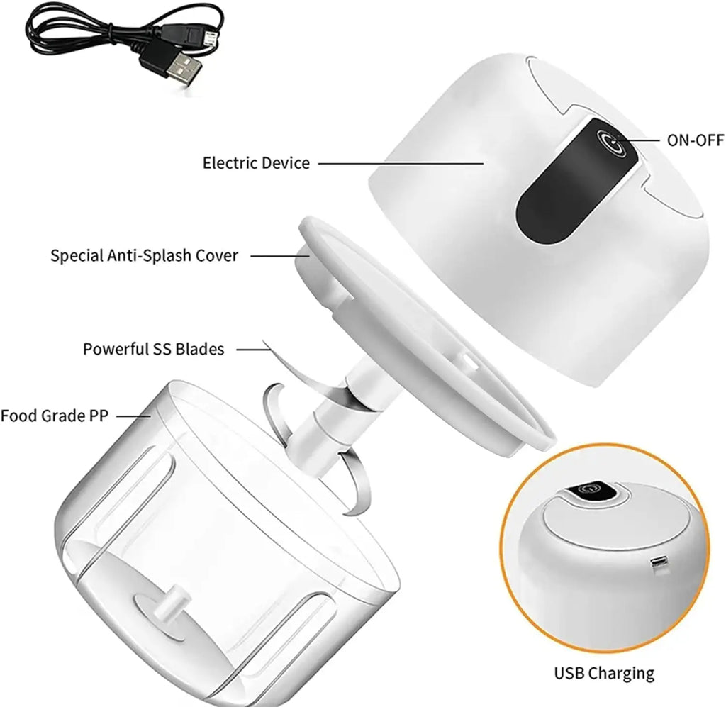 250ML Multi-Food Electric Portable Chopper For Fruits & Vegetables