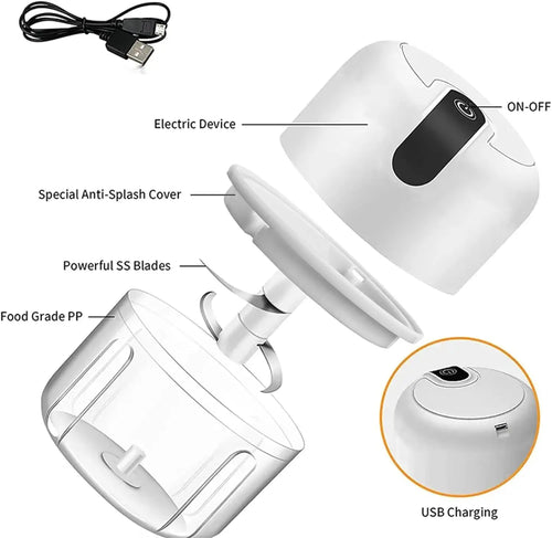 250ML Multi-Food Electric Portable Chopper For Fruits & Vegetables