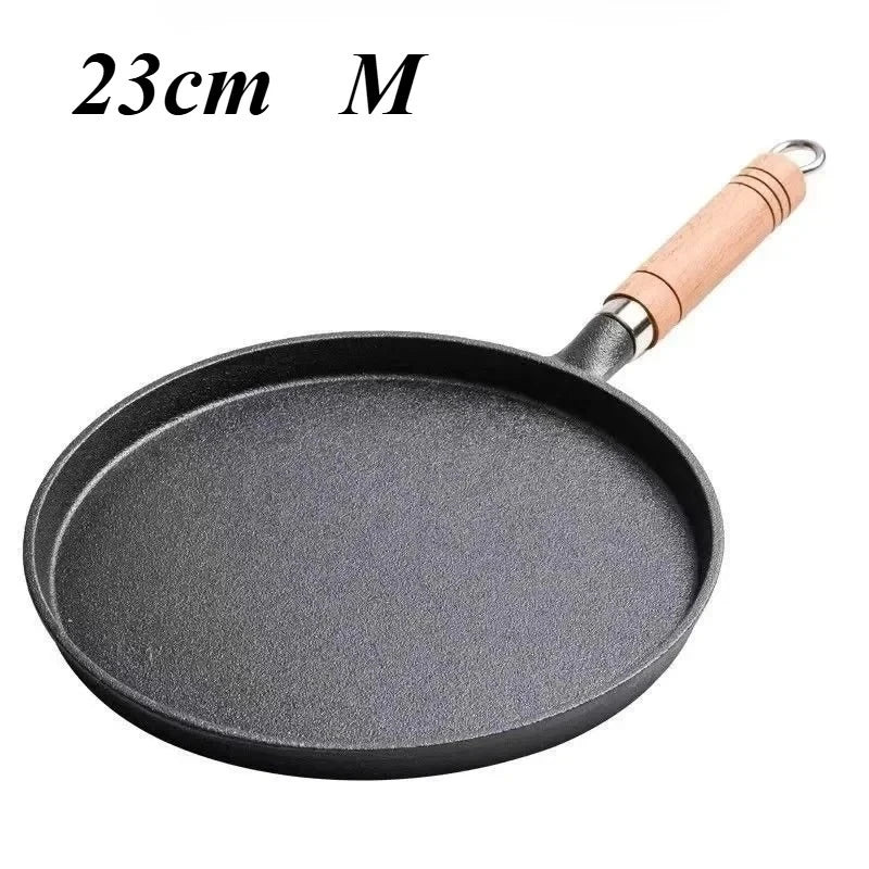 26cm Cast Iron Frying Pan Uncoated Non-stick Multi-Food Use Cookware