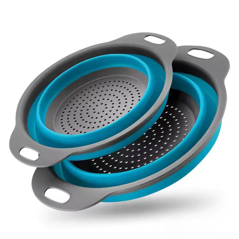 Silicone Folding Drain & Wash Basket & Foldable Strainer Colander