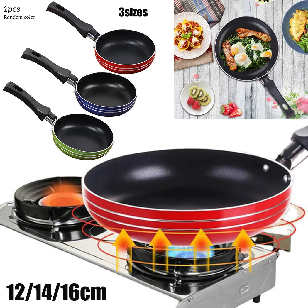 12cm/16cm/18cm Mini Frying and Sauce Pan Steel Non-Stick Kitchen Cookware