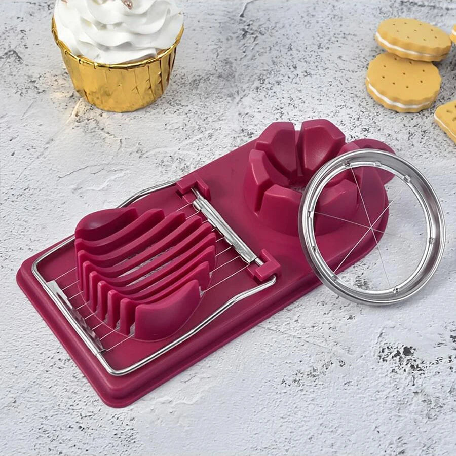 Multifunctional PP Base 2-in-1 Stainless Steel Wire Egg Cutter