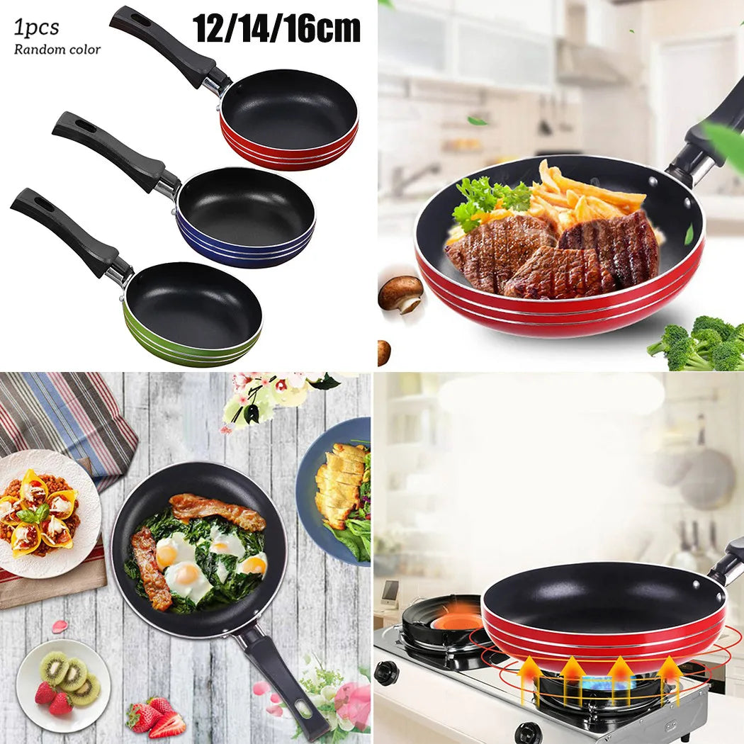 12cm/16cm/18cm Mini Frying and Sauce Pan Steel Non-Stick Kitchen Cookware