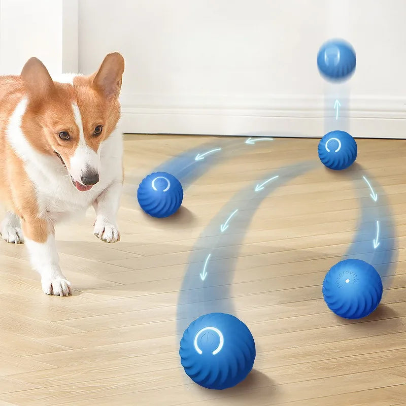 Pet Automatic Moving Toy Ball With Smart USB Jumping Rotating Interaction and Dog Chew Toy