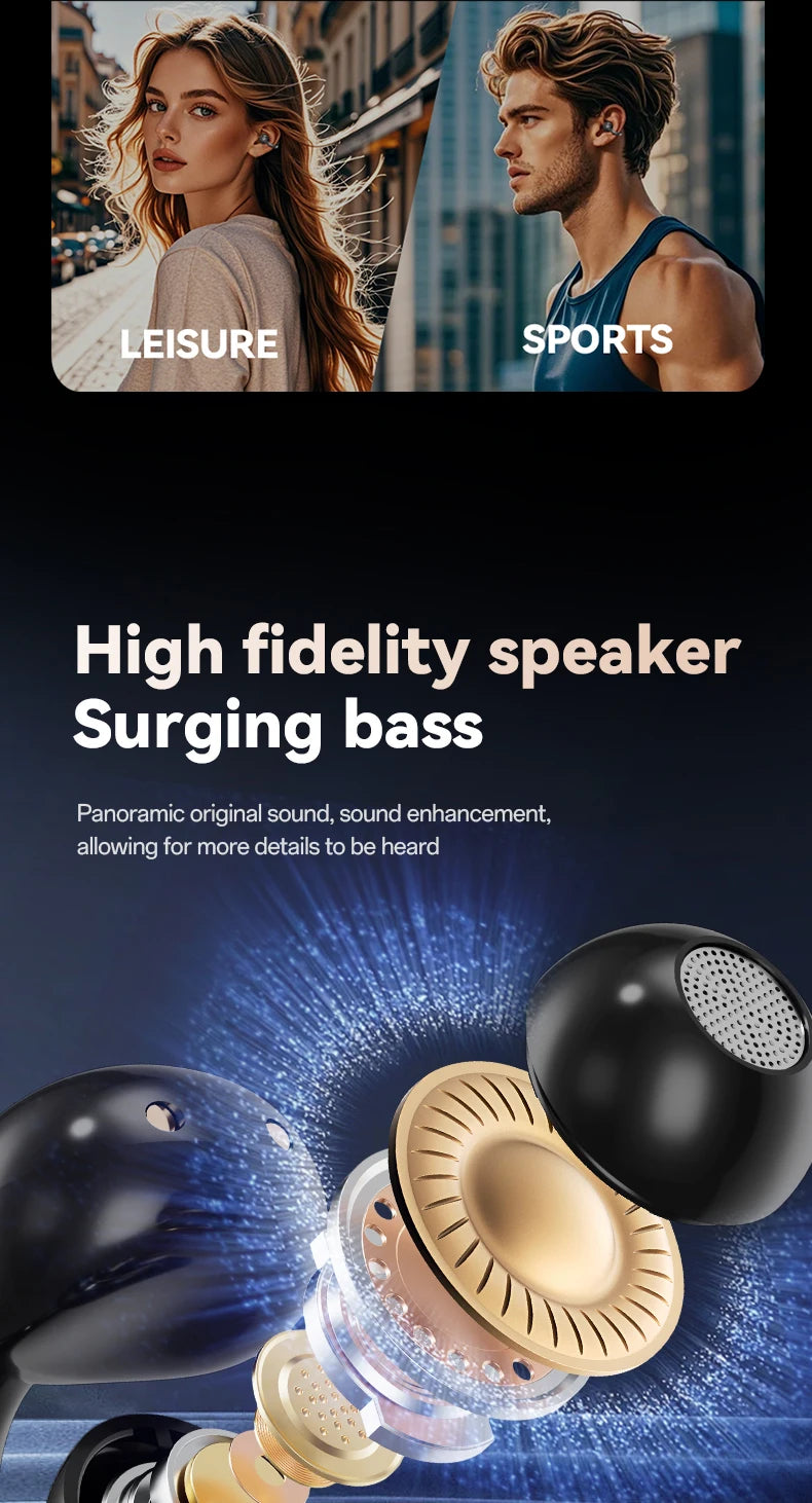 Touch Screen Wireless Bluetooth Earphone 144 Languages Real-Time Translation Headphones HiFi Audio Earbuds