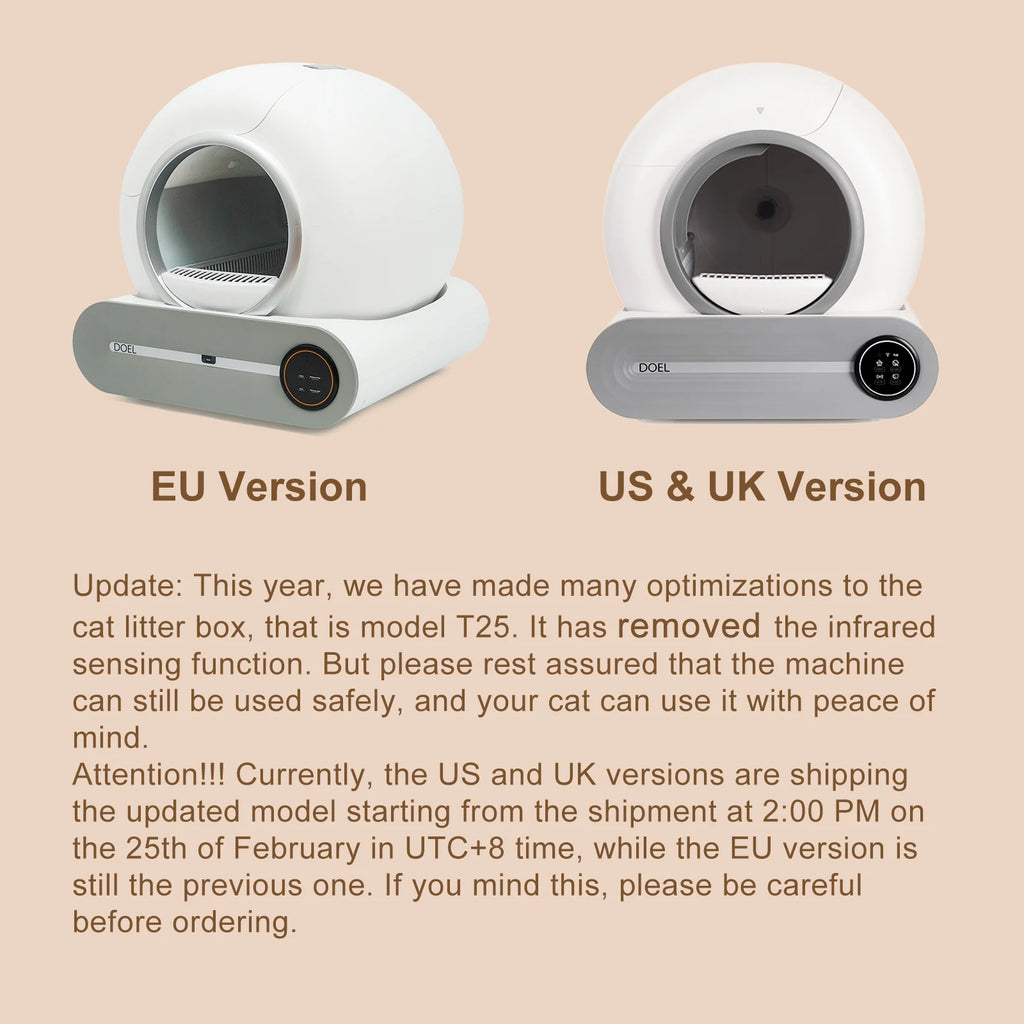 2.4G WiFi Smart Cat Toilet App Control & Automatic Self Cleaning Cat Litter Box With Trash Bag