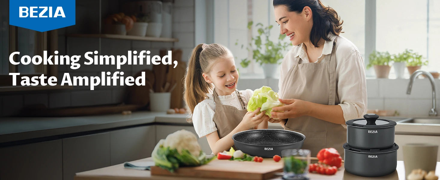 Induction Cookware Set 10 Pieces, Nonstick Pots and Pans Set with Removable Handles Stackable Design, Dishwasher