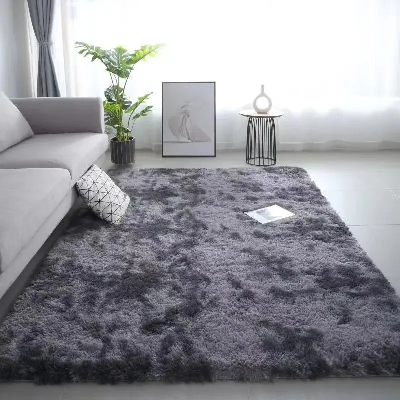 Silk Wool Rugs Multi-Room Tie-Dye Non-Slip Washable Carpet Mats