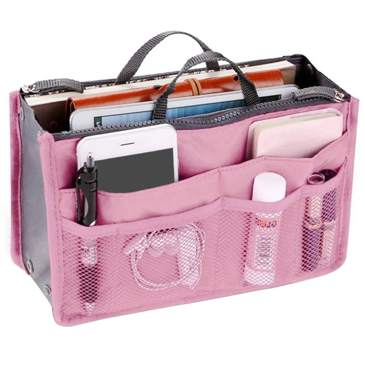 Women's Foldable Nylon Cosmetic Organizer Travel Large Capacity Handbag