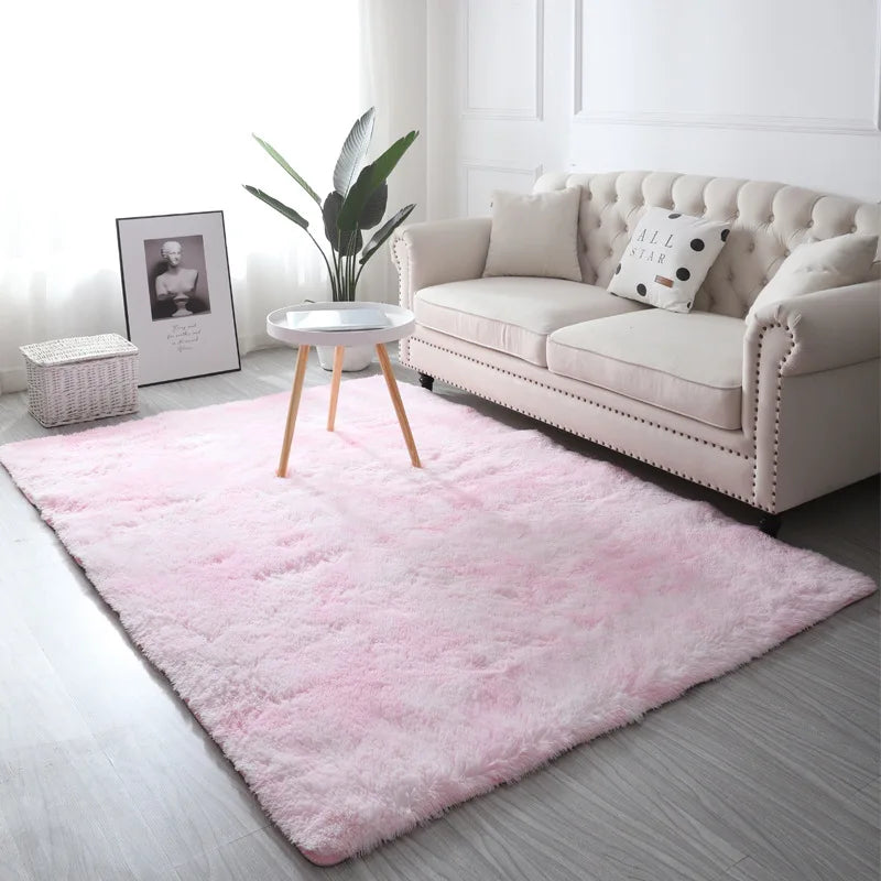 Tie-Dye Plush Carpet Non-Slip Multi-Room Decoration Soft Fluffy Home Mat