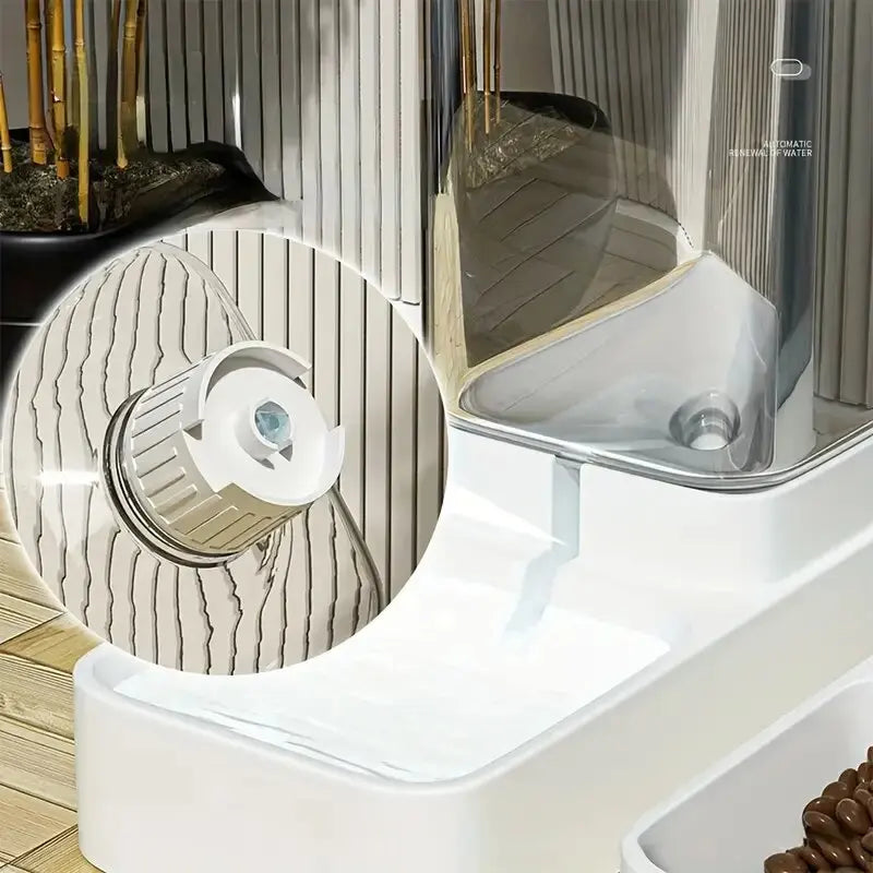 2pcs Automatic Dog Feeder and Water Dispenser with Plastic Gravity Dispenser Set