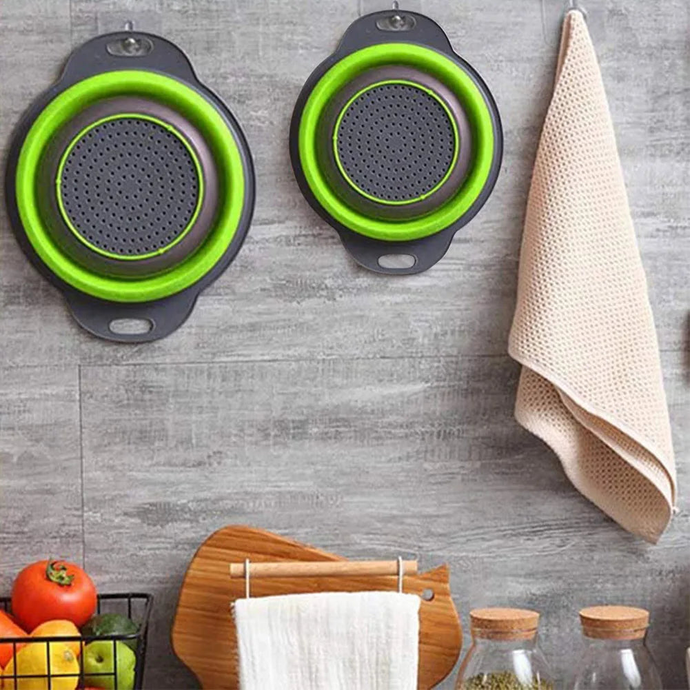 Silicone Folding Drain & Wash Basket & Foldable Strainer Colander