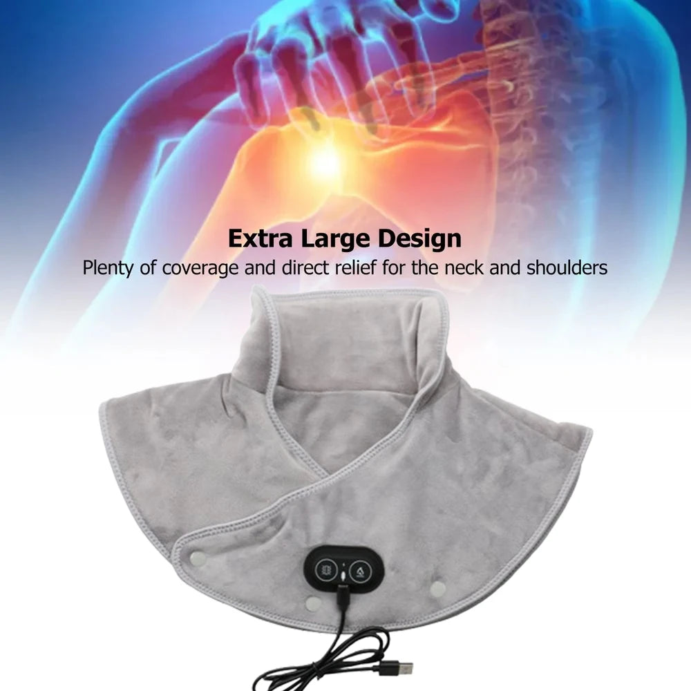 USB Electric Heating Neck & Shoulder Massager Wrap Pad