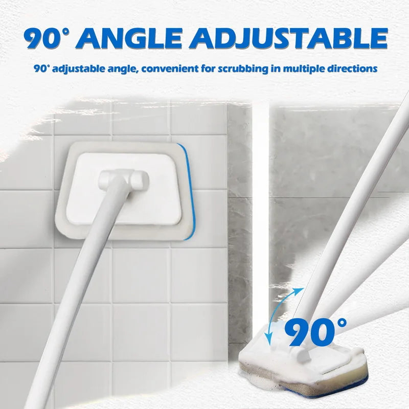 Bathroom Sponge Cleaning Brush Multi-Functional Tool With Long Removable Handle