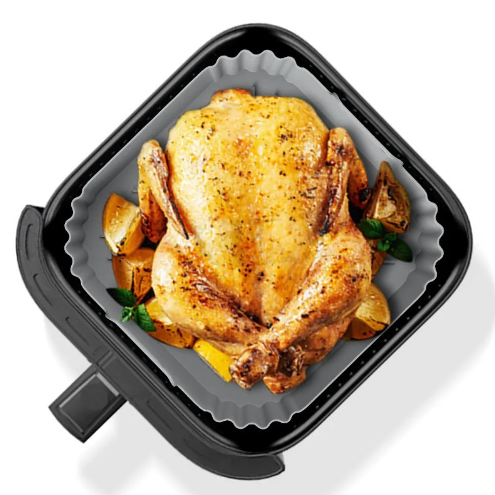 22.5cm Silicone Air Fryer Liners Reusable Non-Stick Basket 5-8QT Air Fryer Accessories