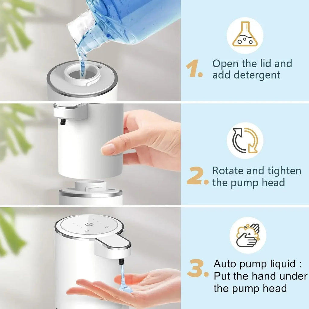 Automatic Liquid/Foam Soap Dispenser, Touchless Electric Dispenser, USB Rechargeable with Infrared Sensor