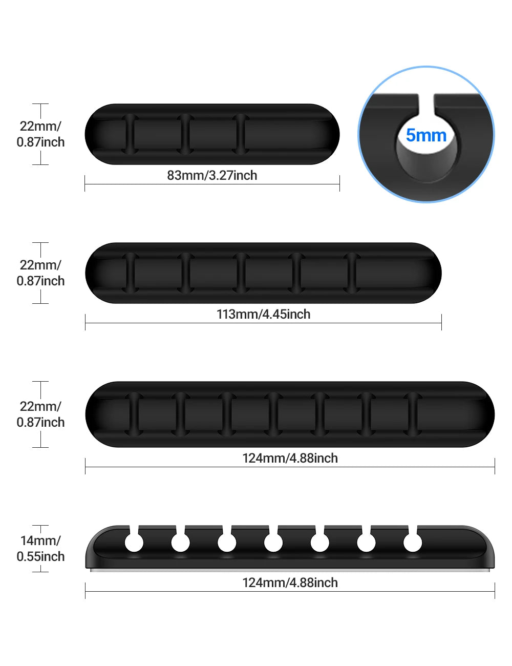 Adhesive Cable Clip Holder For Wire Organizer With USB Charging Cable