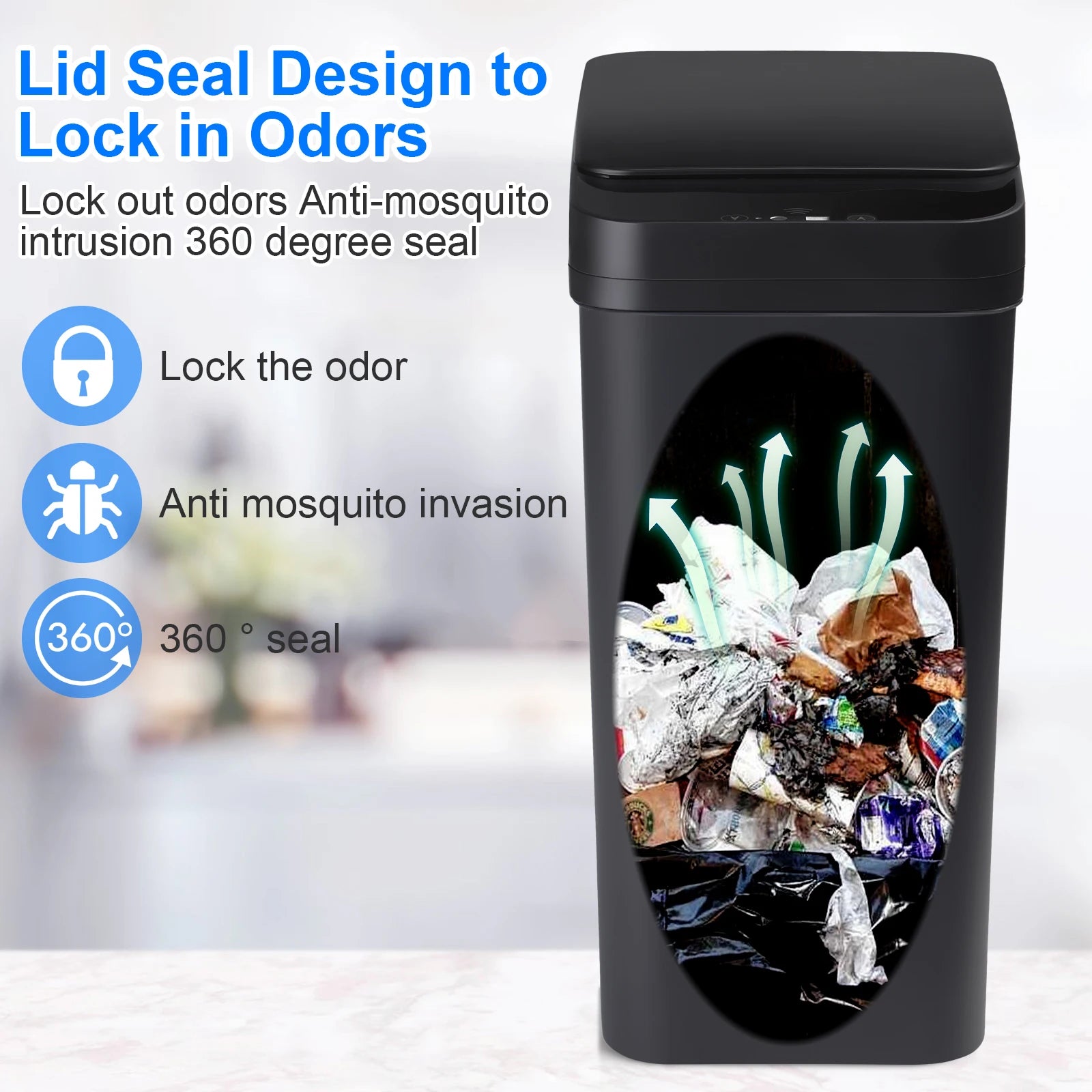 2 Pack 12L  Automatic Multi-Room Hand Sensor Trash Cans