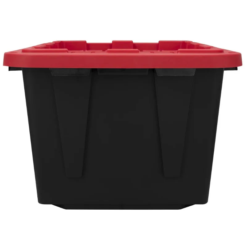 6 Pack Hyper Tough 27 Gallon Plastic Storage Container with Snap-On Lid