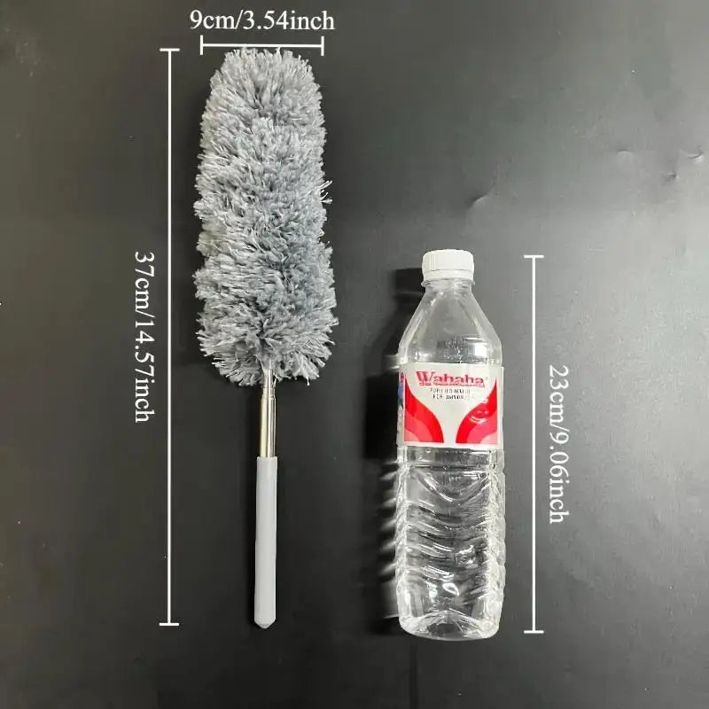 47" Extendable Microfiber Duster Pole - Bendable Stainless Steel Brush for Ceiling/Furniture/Car, Washable