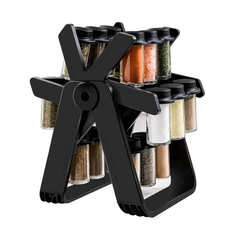 5 Tier Rotating Glass Multi-Favorite Kitchen Spice Storage Rack
