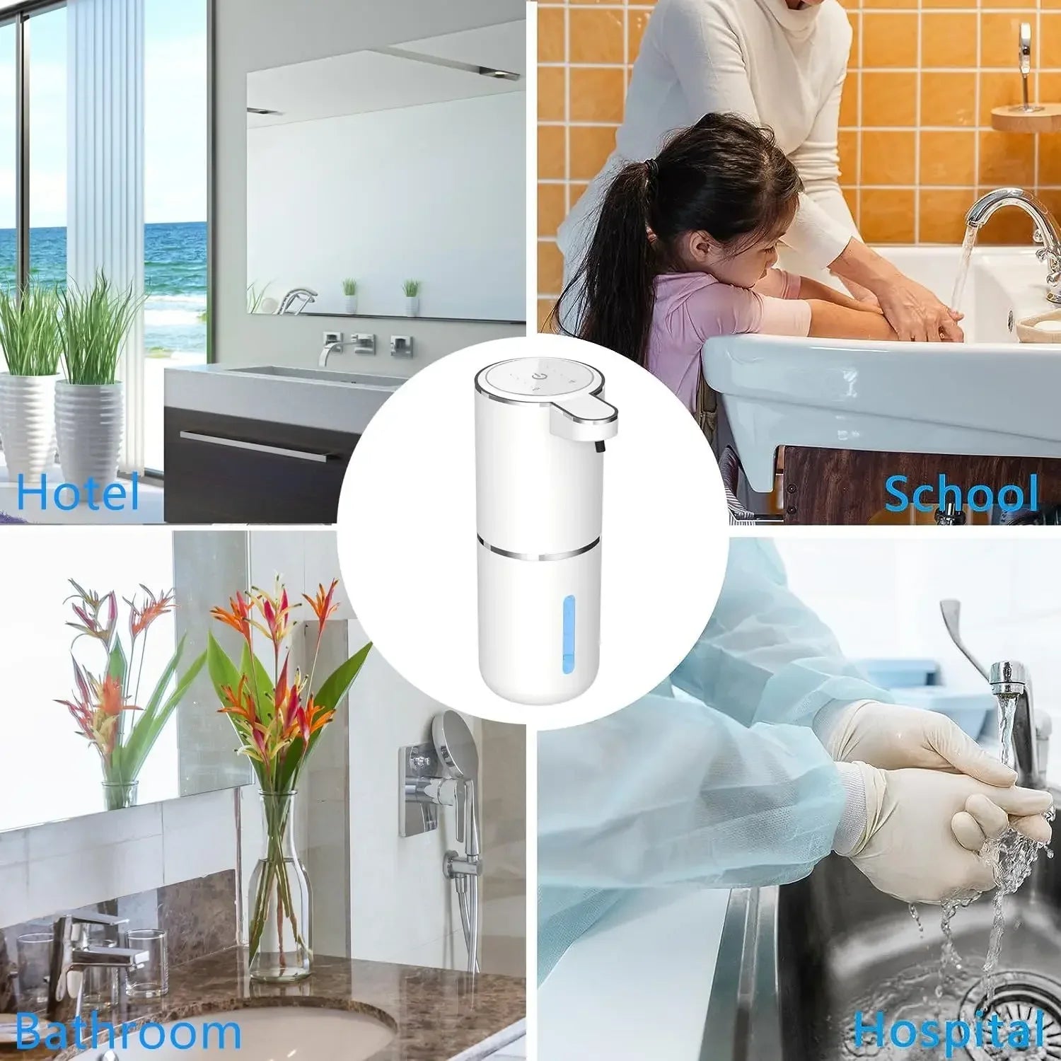 Automatic Liquid/Foam Soap Dispenser, Touchless Electric Dispenser, USB Rechargeable with Infrared Sensor