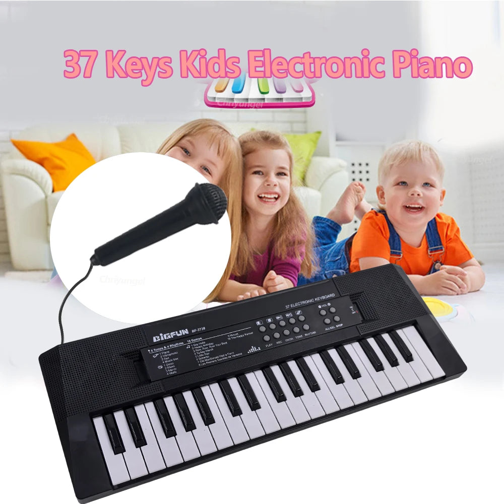 37 Keys Kids Musical Electronic Piano Organ Keyboard with Microphone And an Educational Toy