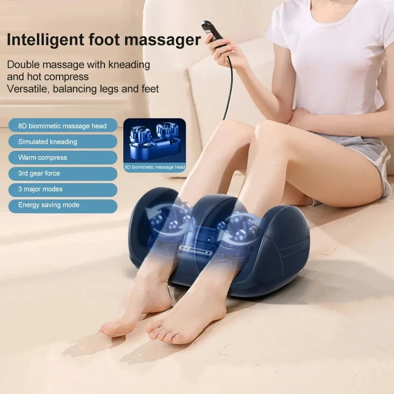 Electric Heated Roller Foot Calf & Leg Massager