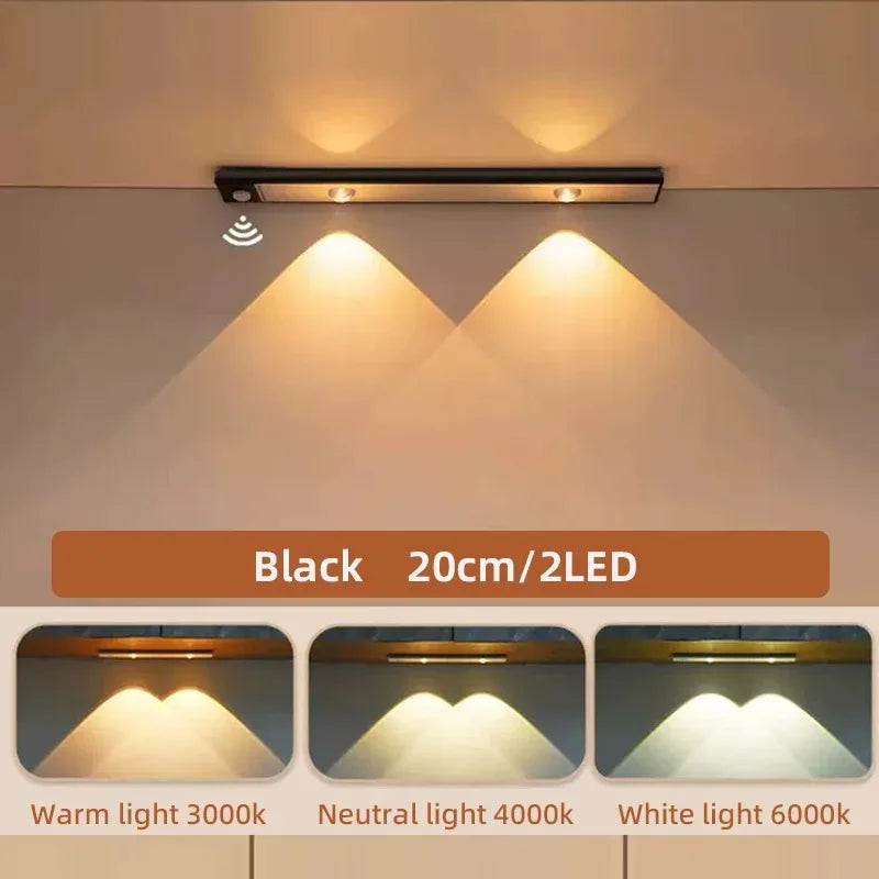 LED Ultra Thin Motion Sensor Night Light Wireless 3Color Dimmable For Multi-Rooms