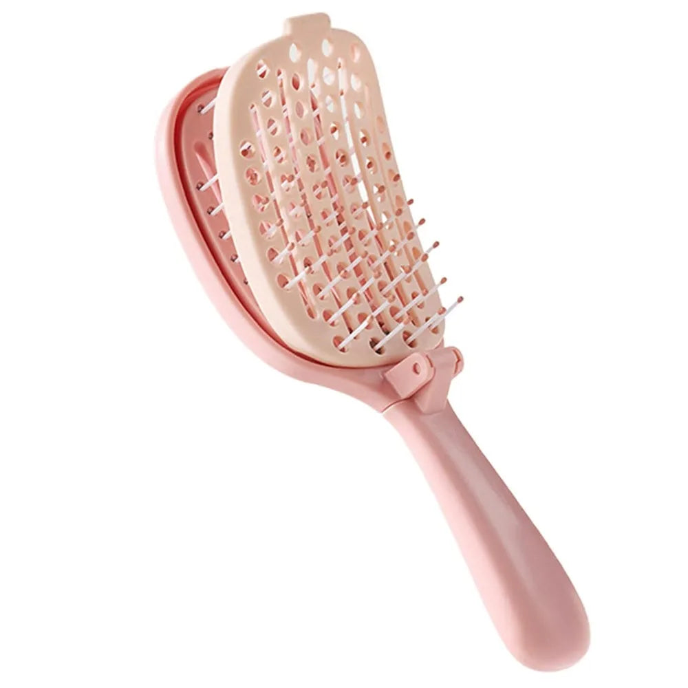 New Foldable Scalp Massaging Self-cleaning Portable Hair Brush