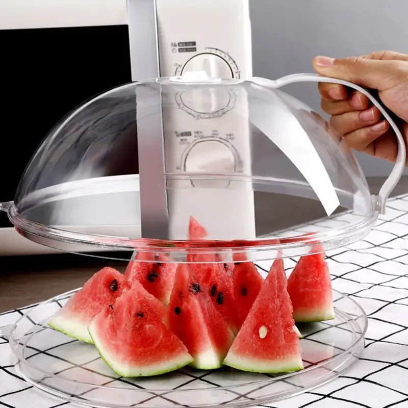 Microwave Food Splash Guard High Temperature Resistant Food Heating Cover with Steam Vent and Handle With Transparent Plate Cover - Lovies Kitchenwares