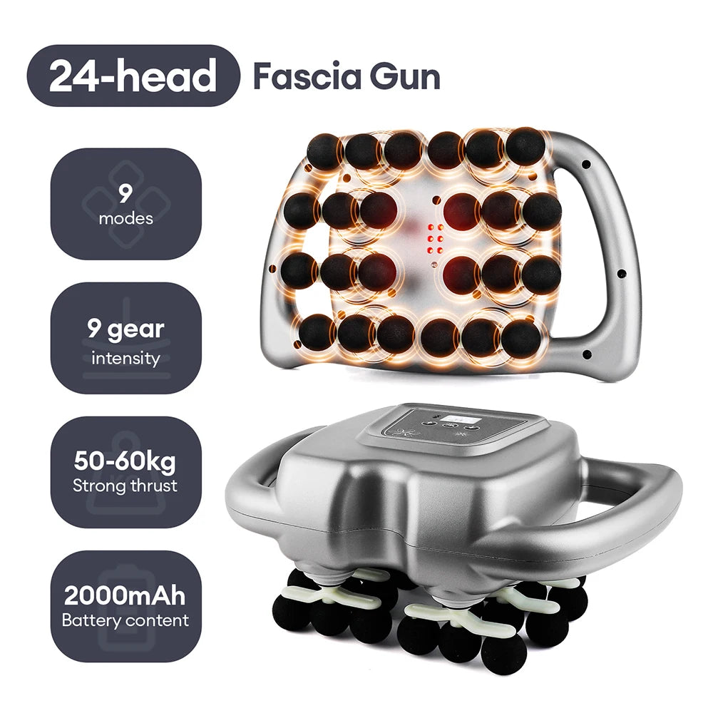 16-Head Fascia High-Frequency Vibration Body Massager For Back, Waist, Neck, and Shoulders