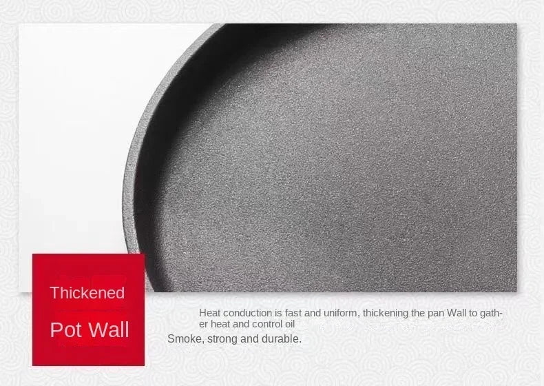 26cm Cast Iron Frying Pan Uncoated Non-stick Multi-Food Use Cookware