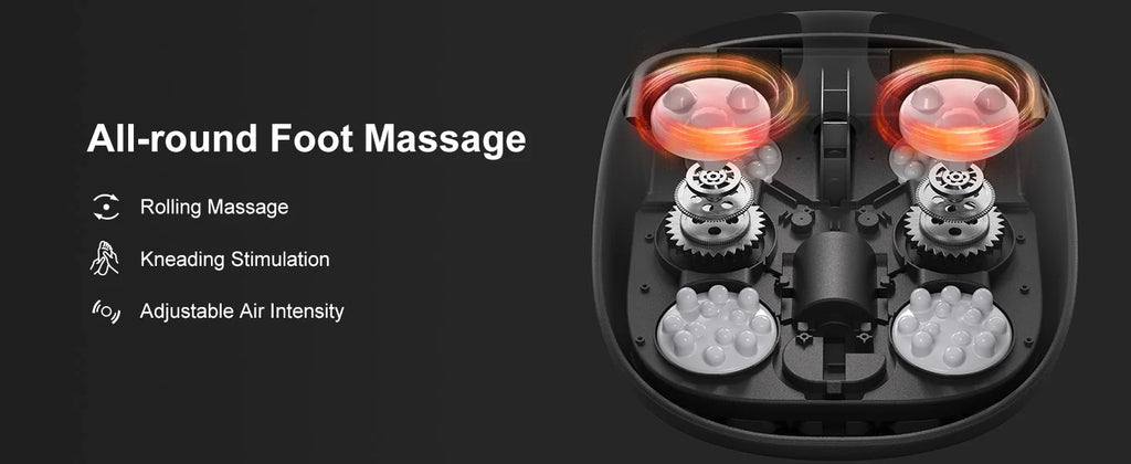 Electric Fully Wrapped Foot Massager Machine with Heat Roller Muscle Relaxation
