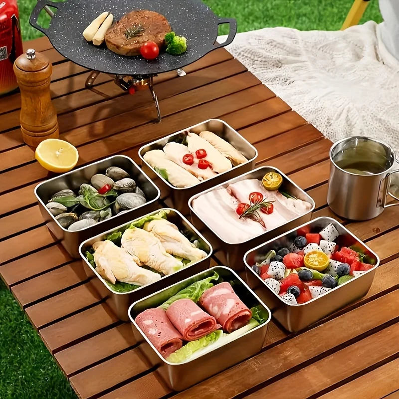 5pc Airtight Dishwasher Safe Stainless Steel Food Storage Containers Set