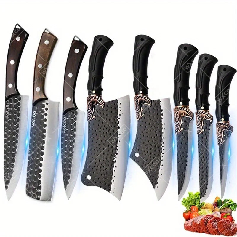 8PCS Stainless Steel Forged Professional Kitchen Chef Knife Set